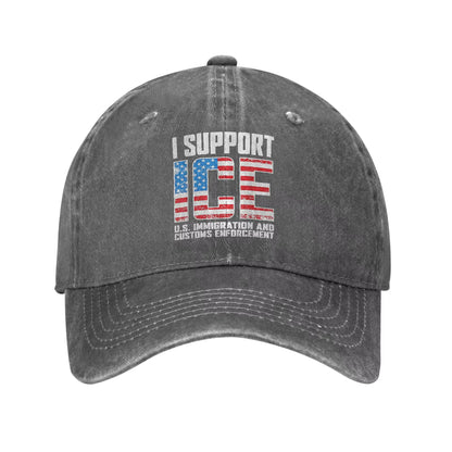 I Support ICE Us Immigration and Customs Enforcement Baseball Cap Men Design Trucker Hat Spring Running Hippie Baseball Caps