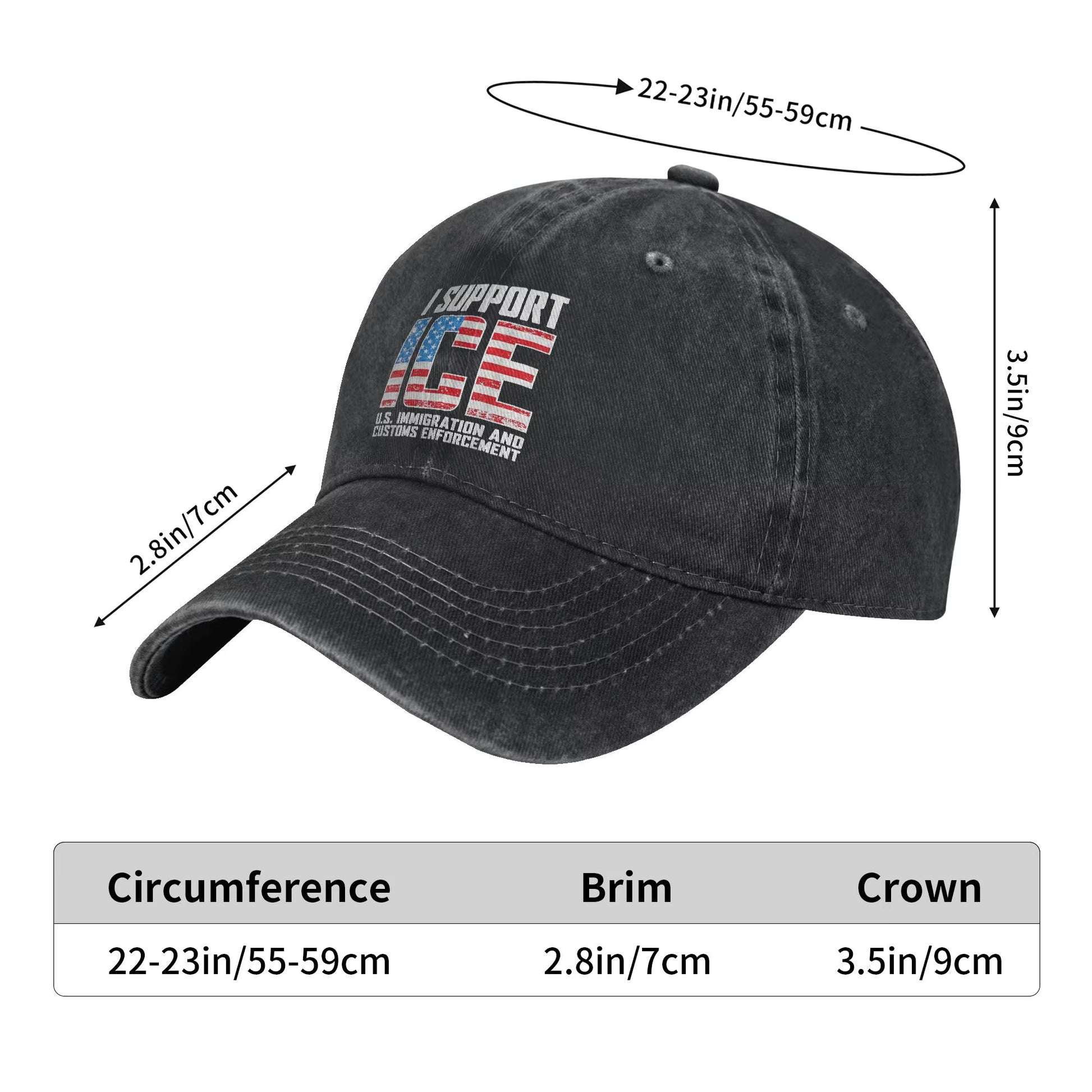 I Support ICE Us Immigration and Customs Enforcement Baseball Cap Men Design Trucker Hat Spring Running Hippie Baseball Caps