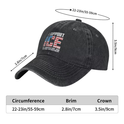 I Support ICE Us Immigration and Customs Enforcement Baseball Cap Men Design Trucker Hat Spring Running Hippie Baseball Caps