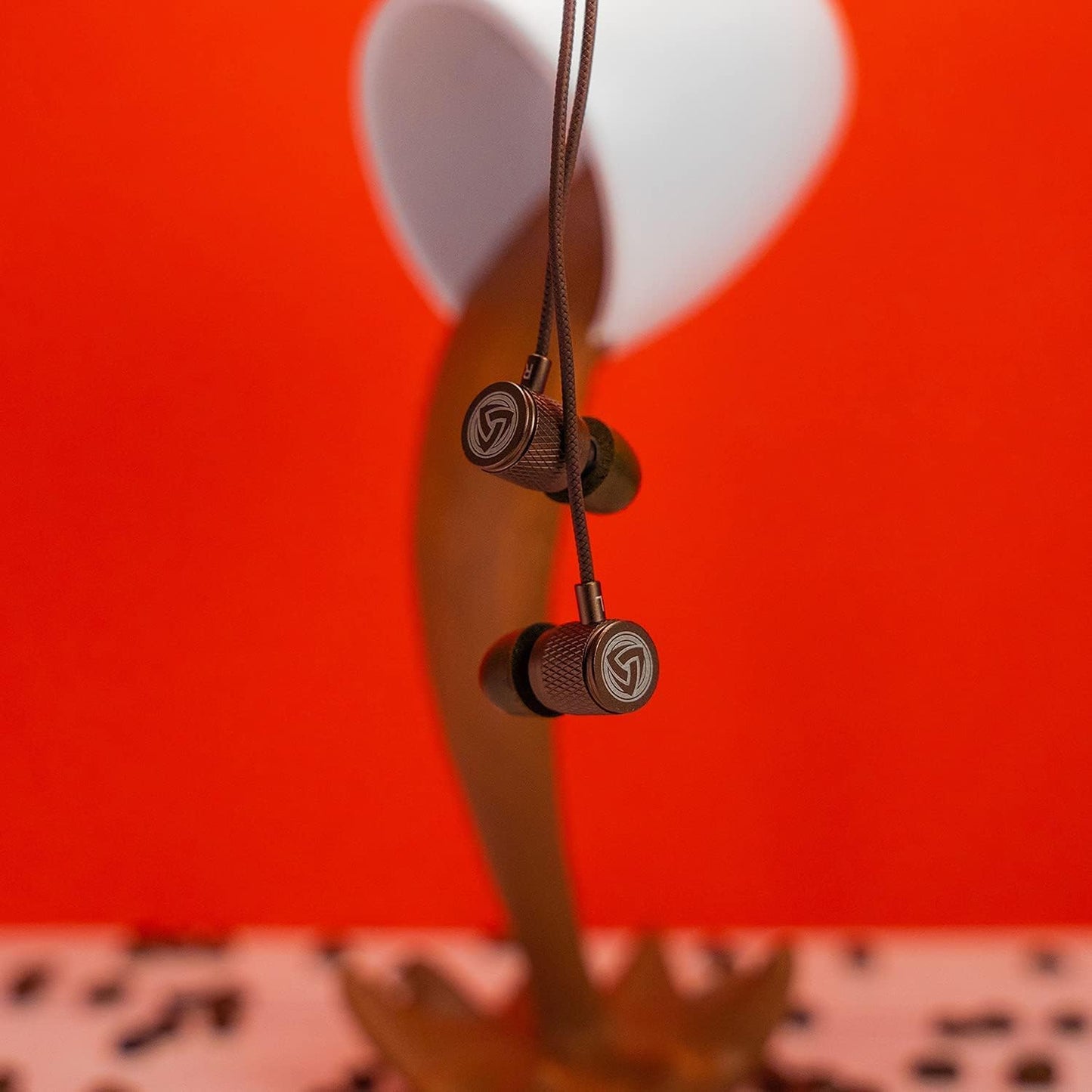 Ultra Wired Earbuds In-Ear Headphones, 5 Years Warranty, Earphones with Microphone, Noise Isolating Ear Buds, Memory Foam for Iphone, Samsung, School Students, Kids, Women, Small Ears - Brown