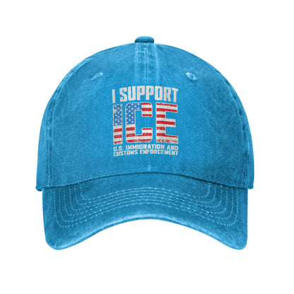 I Support ICE Us Immigration and Customs Enforcement Baseball Cap Men Design Trucker Hat Spring Running Hippie Baseball Caps